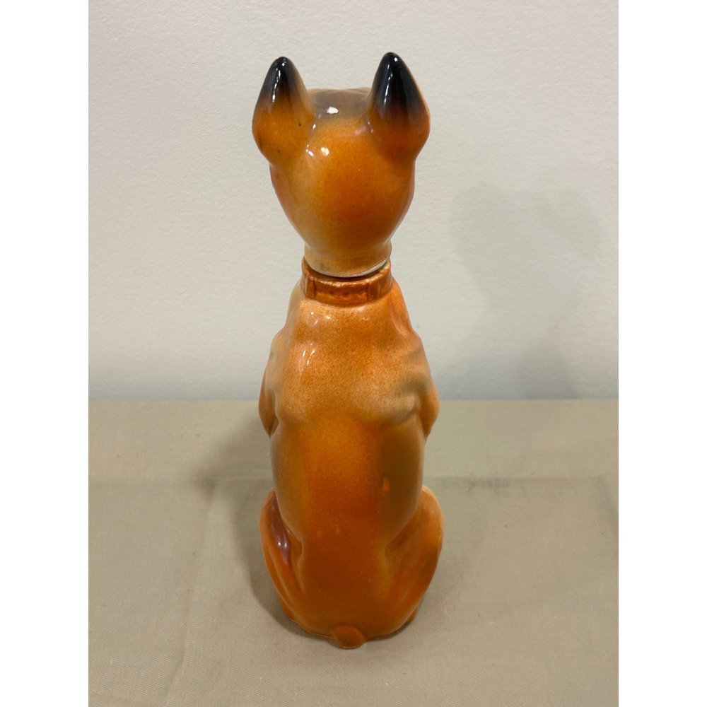 Vintage Ceramic Boxer Dog Decanter Seated Figurine with Cork Stopper Stopper - Picture 3 of 9